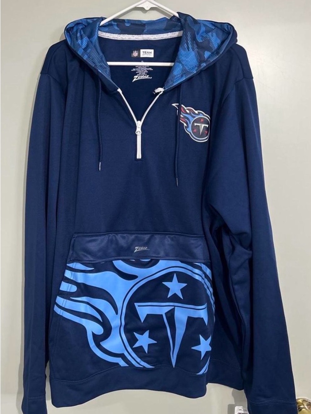 NFL Tennessee Titans Navy & Light Blue Quarter-Zip Hoodie